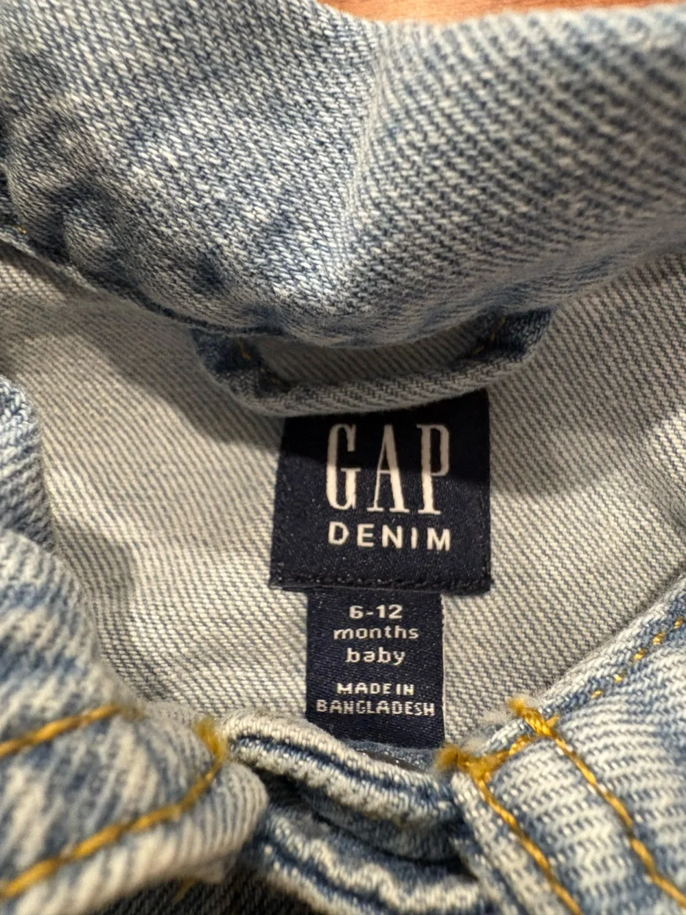 GAP Light Blue Denim Jacket with Yellow Daisy Details